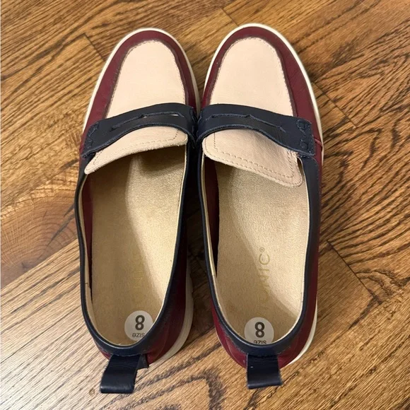 Vionic Uptown Loafer Leather Cherry Jubilee Multicolor Size 8 Packable Like New - Picture 13 of 13
